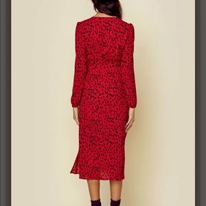 NWT Rahi Red Scarlett Midi Dress